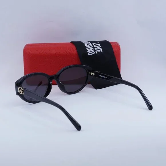 Moschino MOL014/G/S 0807 IR Sunglasses - Black Frame, Grey Lenses